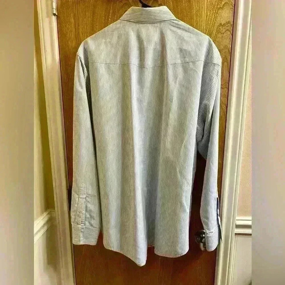 Wild West Outfitters Button-up Light Blue & White Striped Western Dress Shirt XL - Picture 7 of 9